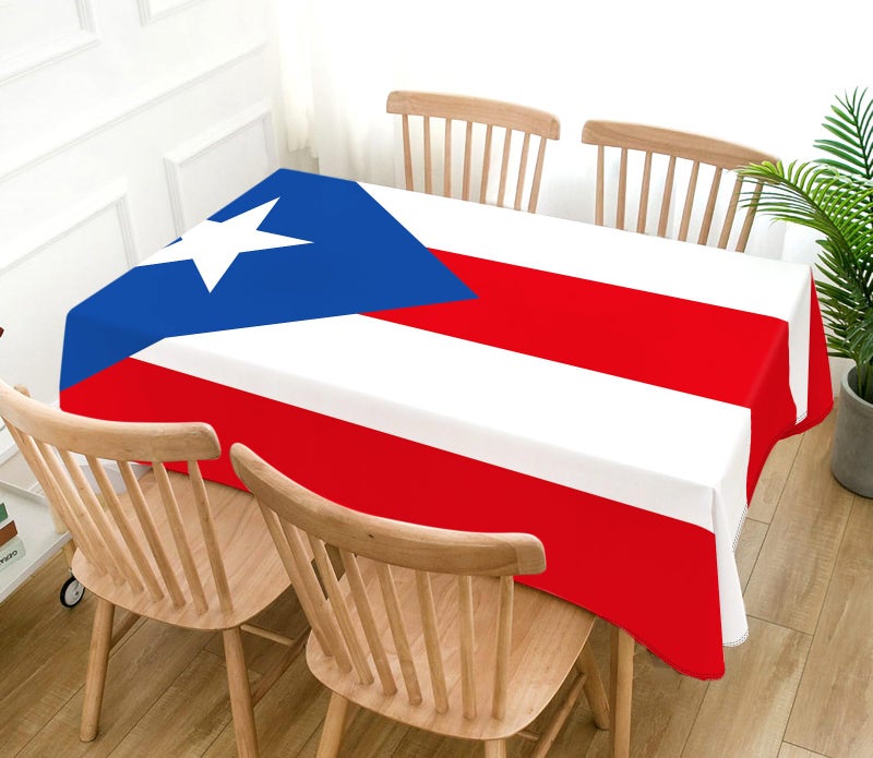 Hafangry Puerto Rican Tablecloth Puerto Rico Themed Party Decoration Polyester Kitchen Dining Room Home Rectangular Decor-60×84 inch - Image 2