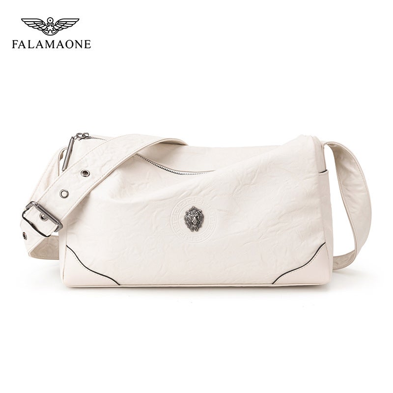 Faleamani Black Shoulder Bag Men'S Leather Bag Casual Fashion Commuter Small Backpack All-Match Cowhide Bag - Image 1