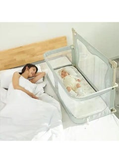 GT-Wheel 3 in 1 Baby Bedside Sleeper Folding Portable Crib in-Bed Co-sleeper breathable and visible Aluminum Alloy  - Image 2