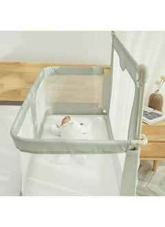 GT-Wheel 3 in 1 Baby Bedside Sleeper Folding Portable Crib in-Bed Co-sleeper breathable and visible Aluminum Alloy  - Image 4