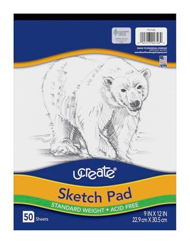 UCREATE لوحة رسم UCreate، وزن قياسي، 9" × 12"، 50 ورقة - Image 1