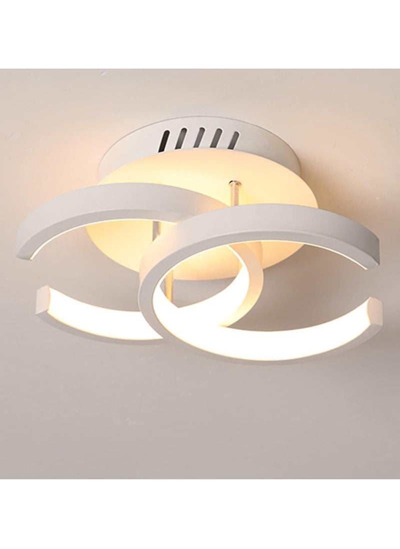 GUDOO 2-Light LED Ceiling Lights Modern Flush Mount Ceiling Lamp Metal Ceiling Lighting Fixture for Living Room Bedroom Office Hallway White+Stepless Dimming-18W White+warm White  - Image 1