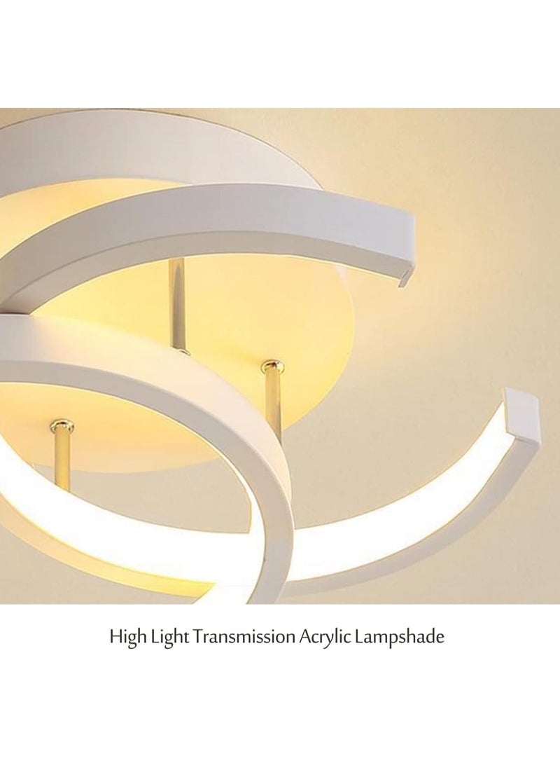 GUDOO 2-Light LED Ceiling Lights Modern Flush Mount Ceiling Lamp Metal Ceiling Lighting Fixture for Living Room Bedroom Office Hallway White+Stepless Dimming-18W White+warm White  - Image 5