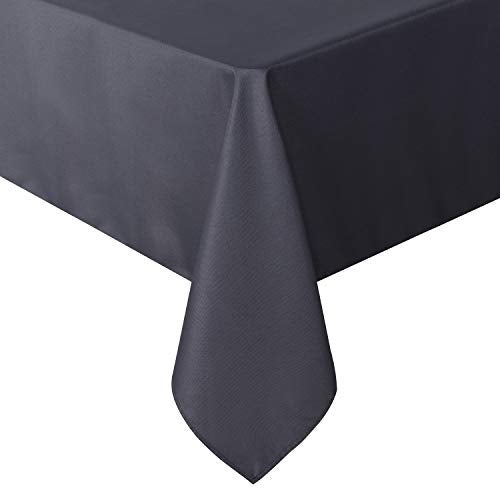 sancua Rectangle Tablecloth - 60 x 84 Inch - Stain and Wrinkle Resistant Washable Polyester Table Cloth, Decorative Fabric Table Cover for Dining Tables, Buffet Parties and Camping, Grey - Image 1