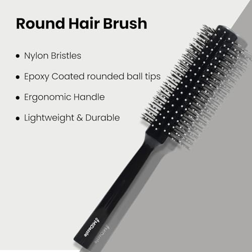 Midazzle Roller Hair Brush For Men | Perfect Tool for Efficient Blow Drying, Adding Curls, Waves & Volume|Smoothening & Volumizing comb | Men Accessorie | For All Hair Types (MIHB0042) - Image 4
