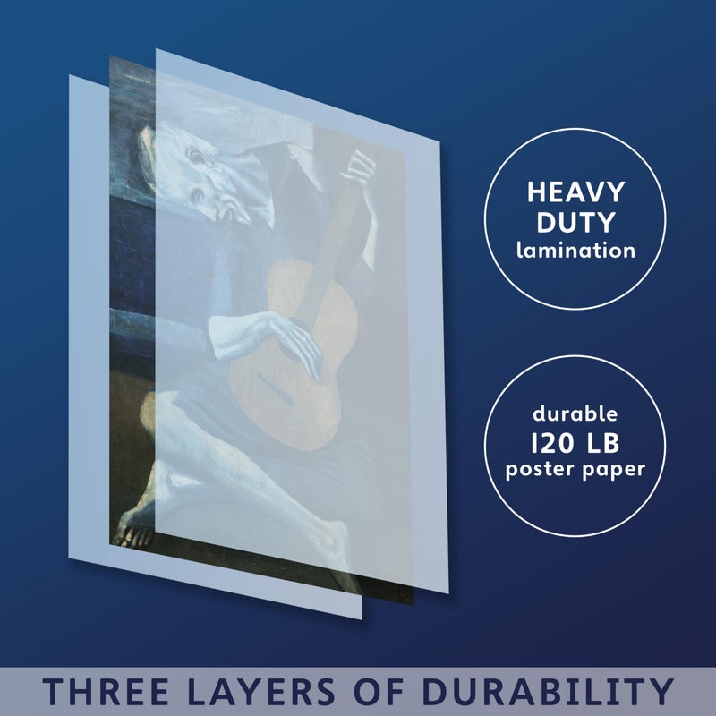 Palace Learning 3 Pack: Vincent Van Gogh Skeleton + Cafe Terrace at Night + The Old Guitarist by Pablo Picasso Poster Set - Set of 3 Fine Art Prints (LAMINATED, 18" x 24") - Image 3