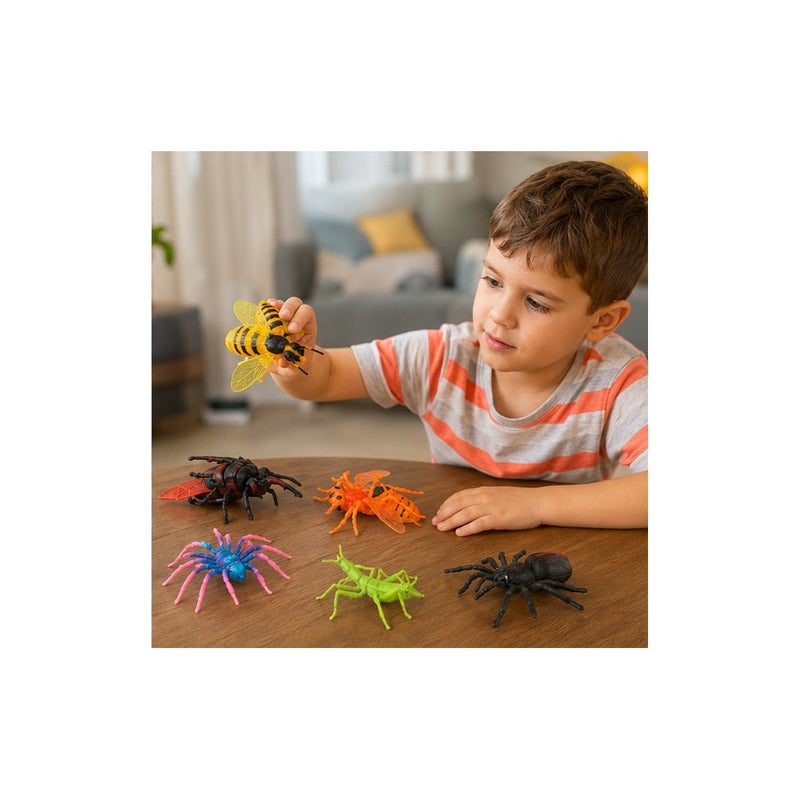 Bright Ideas: Jungle Animal Insect Toy Figures Set, Plastic Bug Toys for Young Players, Multicolour Spider Bee Beetle Grasshopper Characters, 12 Piece - Image 4