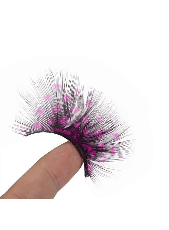 Dorisue Feather Eyelashes Pink Eyelashes With Peacock Butterfly Long Halloween Eyelashes Custome Barbie - Image 2