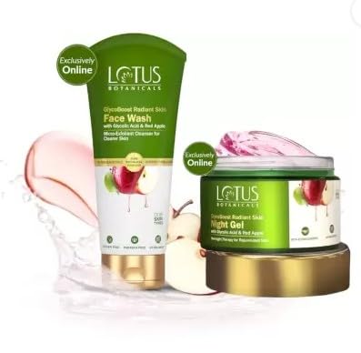 LOTUS BOTANICALS Lotus Botanicals GlycoBoost Night Gel 50g With Facewash 100ml pack of 2