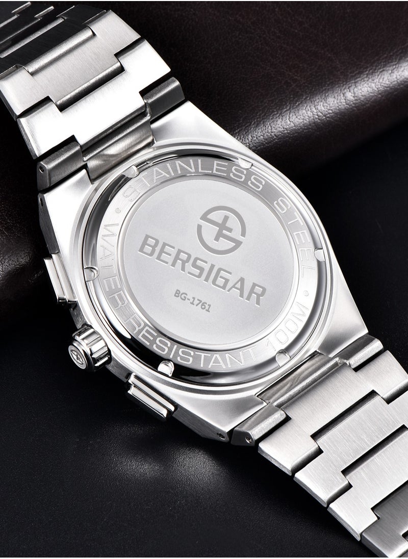 بيرسيجار ساعة Bersigar BG-1761 Terrasot بتصميم فاخر من الفولاذ المقاوم للصدأ كرونوغراف مقاومة للماء  - Image 5