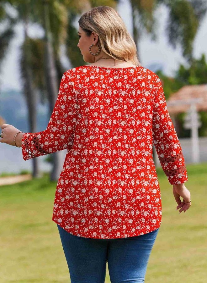 INVOLAND Womens Plus Size Tops 3/4 Sleeve Shirts Dressy Casual V Neck T Shirts Loose Summer Business Work Blouses, Sf230, 2X - Image 5