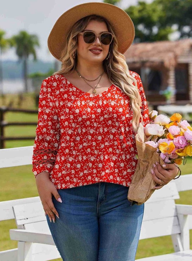 INVOLAND Womens Plus Size Tops 3/4 Sleeve Shirts Dressy Casual V Neck T Shirts Loose Summer Business Work Blouses, Sf230, 2X - Image 3