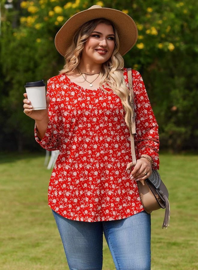 INVOLAND Womens Plus Size Tops 3/4 Sleeve Shirts Dressy Casual V Neck T Shirts Loose Summer Business Work Blouses, Sf230, 2X - Image 4