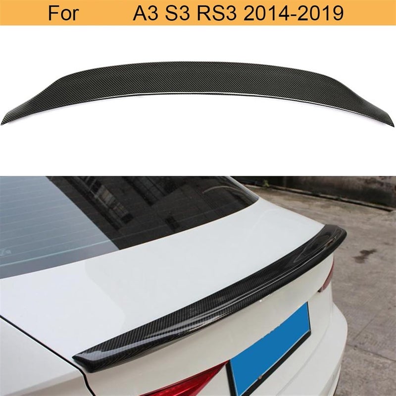 Wivplex Carbon Fiber Rear Trunk Spoiler Wing for A3 S3 RS3 2014-2019 - Image 4