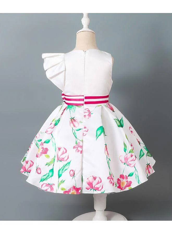 Mark & Mia Mark & Mia Floral Printed Bow Detail Dress - White