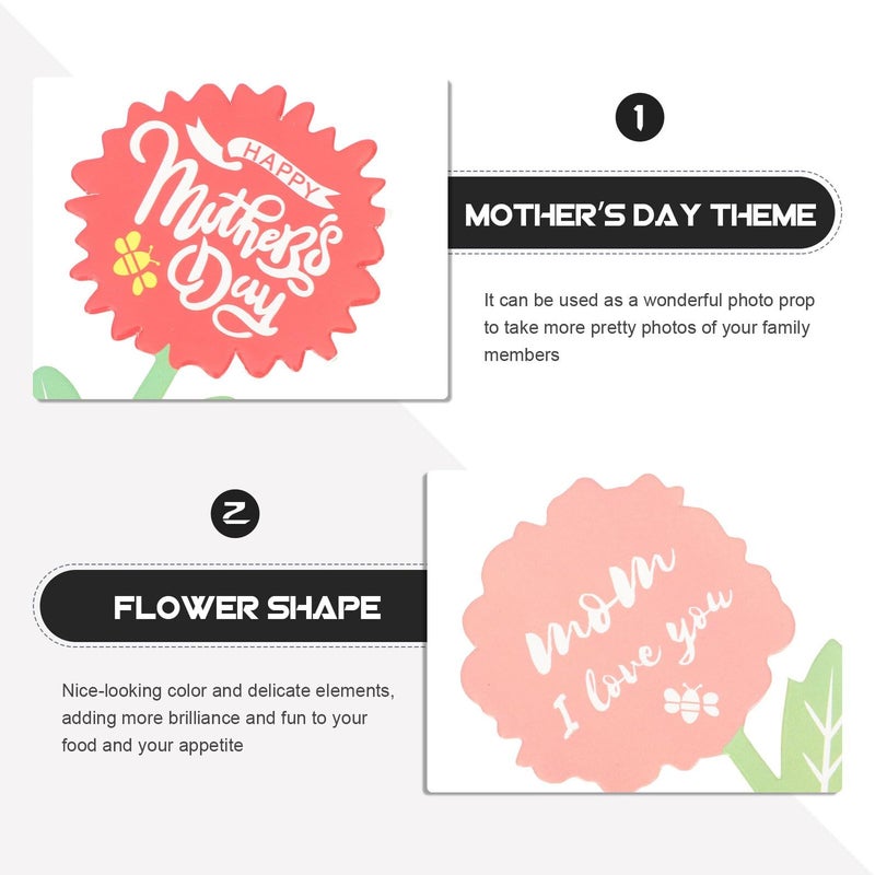 60pcs Mother Day Paper Cake Toppers Flower Picks Cupcake Party Decor - Image 4