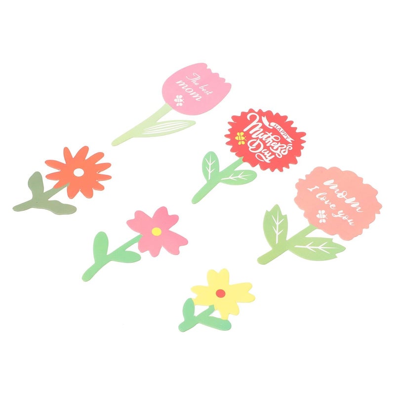 60pcs Mother Day Paper Cake Toppers Flower Picks Cupcake Party Decor - Image 2