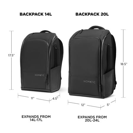 NOMATIC Backpack - 14L Water Resistant Anti Theft Backpack - Laptop Bag - Computer Backpack - Expandable Black Backpack - Image 4