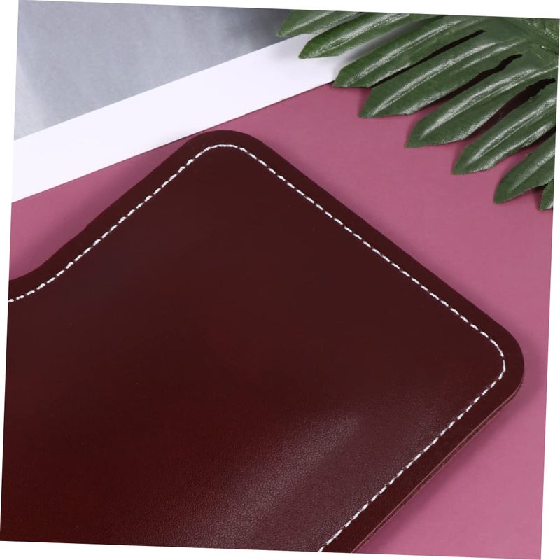 Dark Red Water Resistant PU Leather Cell Phone Pouch For Men Size 17X13 5X0 3cm - Image 3