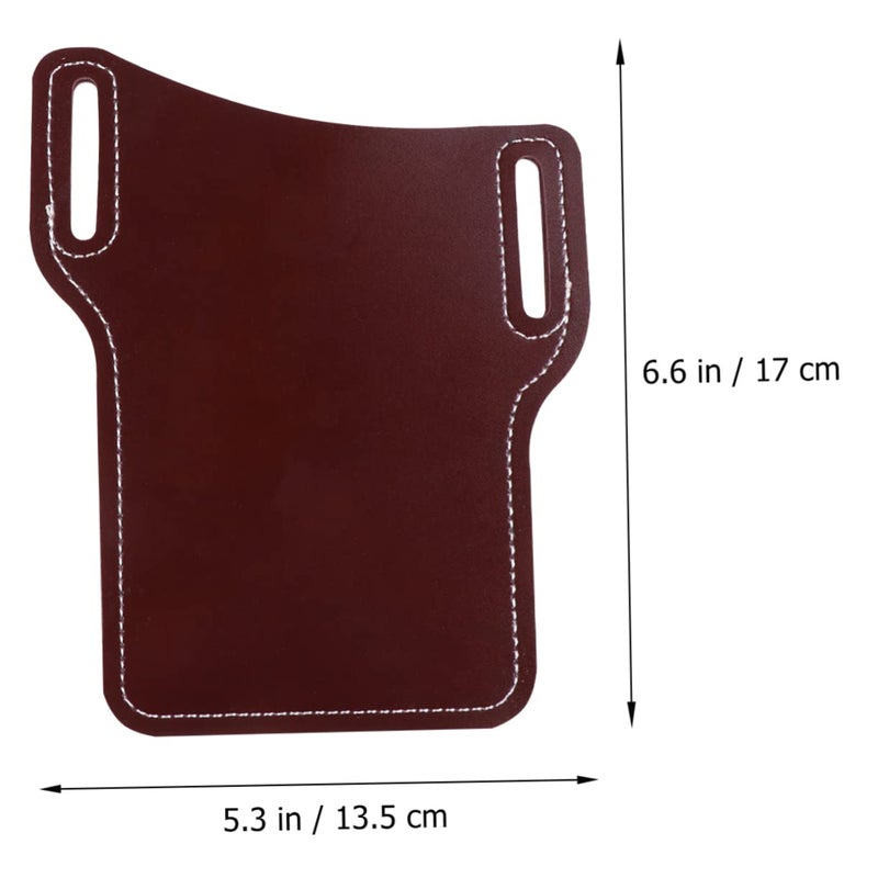 Dark Red Water Resistant PU Leather Cell Phone Pouch For Men Size 17X13 5X0 3cm - Image 4
