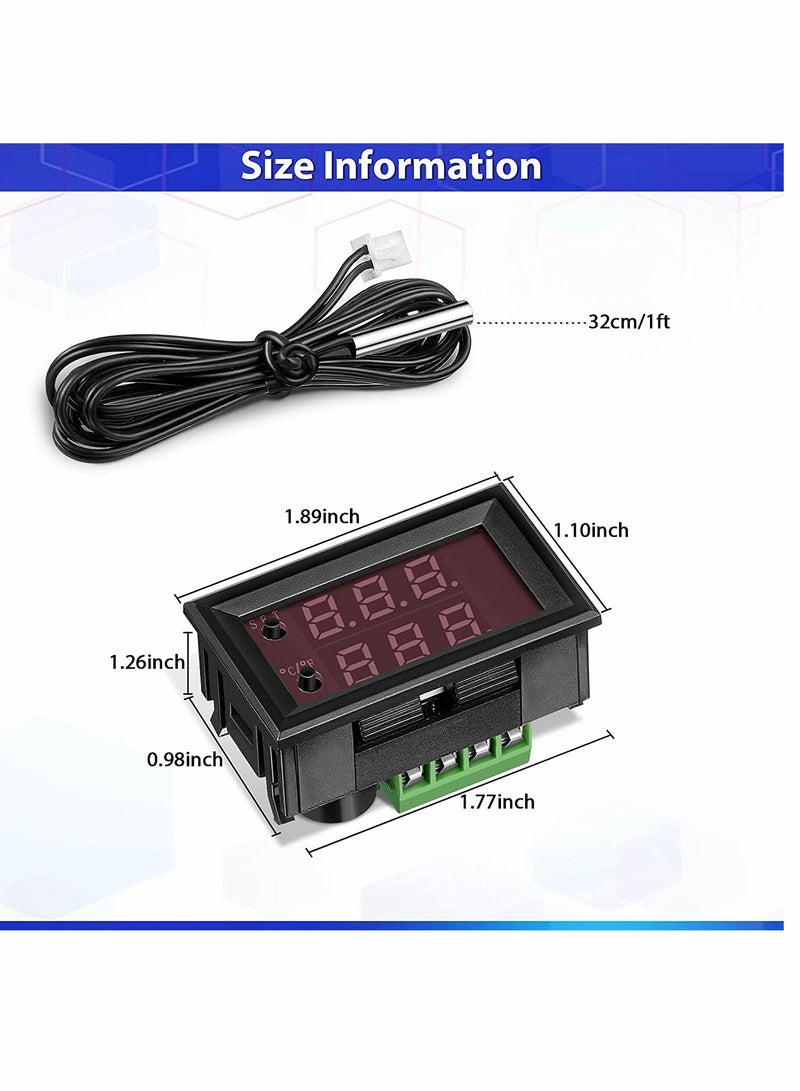KASTWAVE 12V Electronic Temperature Controller Programmable 50 to 110 Degree Celsius Heating Cooling Thermostat Control Switch Module NTC Waterproof Sensor Probe Dual Color LED Display Monitor (2 Pcs)  - Image 5