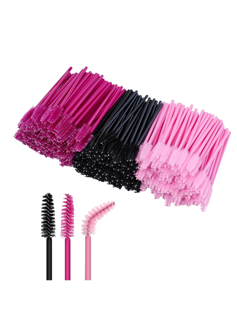 ANNAFRIS 300 pcs Eyelash Brush Disposable Eyebrow Brush Crystal Mascara Wands Applicator for Eyelash Extension(LashBrush-A Colored) 