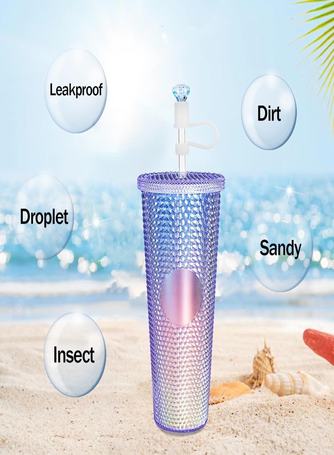 QUVIAE 6 Pack Straw Topper Compatible with Starbucks Cup, 7-8MM Diamond Shape Reusable Silicone Straw Cover Cap, Protector Lid with Cute Colorful Accessories - Image 3