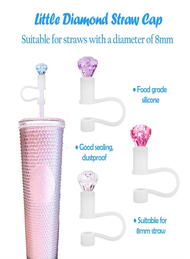 QUVIAE 6 Pack Straw Topper Compatible with Starbucks Cup, 7-8MM Diamond Shape Reusable Silicone Straw Cover Cap, Protector Lid with Cute Colorful Accessories - Image 2