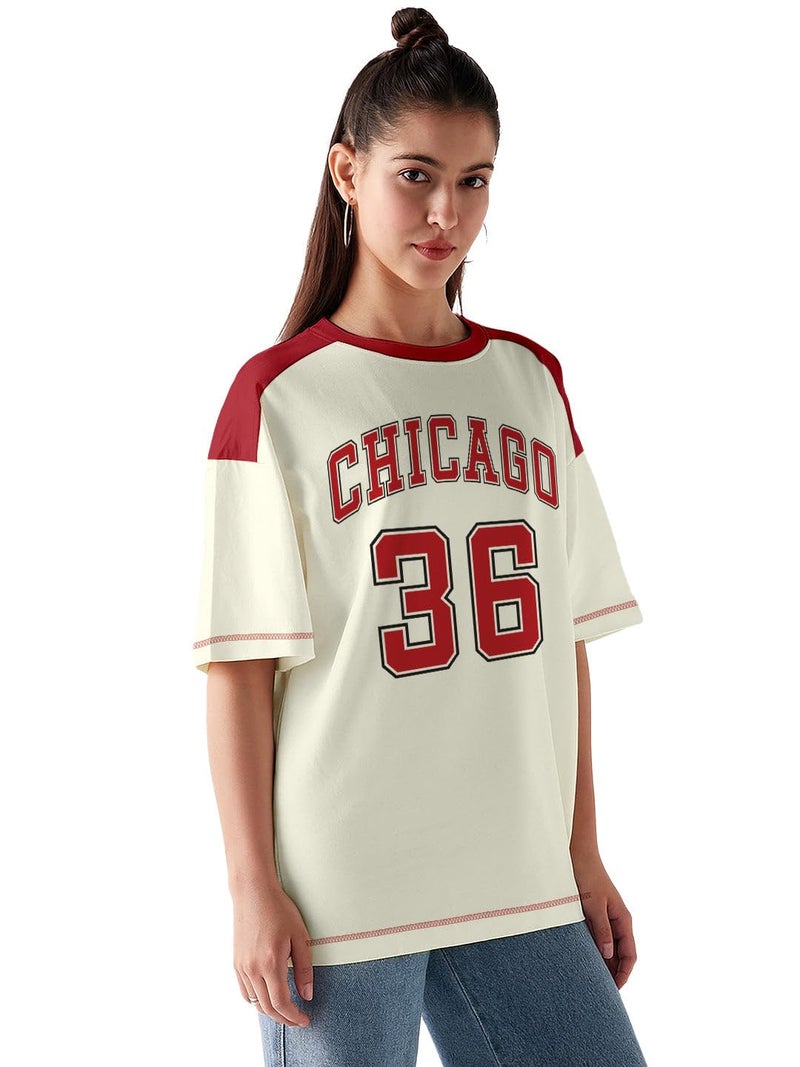 Crazymonk Chicago 36 Women Oversized T-Shirt - Multi Color - M - Image 5