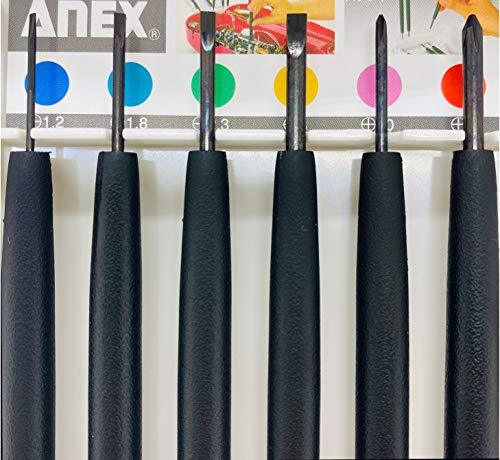 ANEX Precision Screwdriver Set for Electronics, 6-piece Insulated handle, Japanese Small Phillips Flathead Screwdriver Set for Computer, Laptop, Camera, Glasses, Mobile, Game, Watch, Made in Japan - Image 5