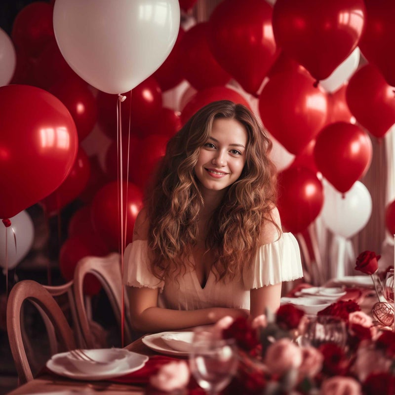 DECOCKRAT 130PCS Ruby Balloons, Latex Balloons Different Sizes 18/12/10/5 Inch, Helium Balloons with Ribbon, Party Balloon Set for Birthday Wedding Graduation Anniversary Baby Shower Decorations. - Image 4