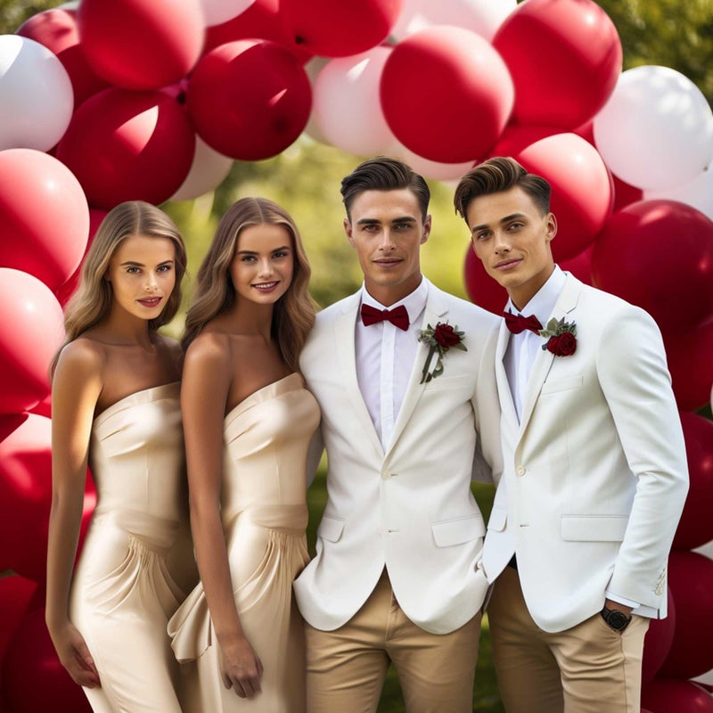 DECOCKRAT 130PCS Ruby Balloons, Latex Balloons Different Sizes 18/12/10/5 Inch, Helium Balloons with Ribbon, Party Balloon Set for Birthday Wedding Graduation Anniversary Baby Shower Decorations. - Image 5