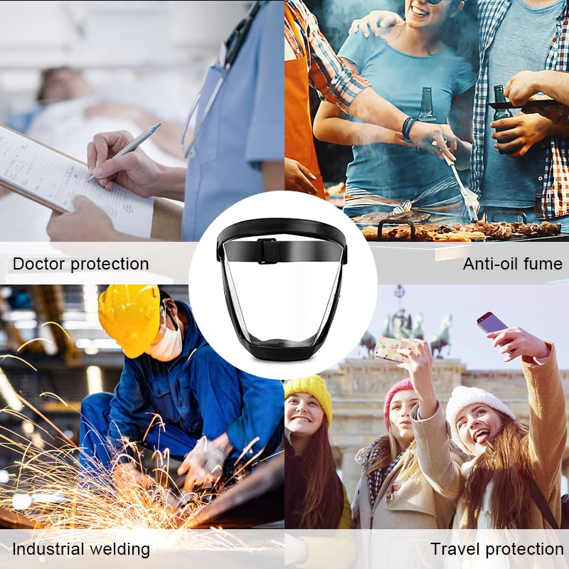 ascavs Face Shield for Grinding and Cutting,Clear Full Face Dust Mask Shield for Woodworking,Suitable for Dust and Debris Protection During Home Decoration, Garden Trimming, and Lawn Mowing - Image 5