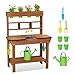 OOOK Potting Bench with Removable Sink Potting Benches for Outside Mud Kitchen for Kids Outdoor with Gardening Tools Watering Can Flower Pot Ideal Gift for Boys and Girls 3 Solid Fir Wood - Image 3