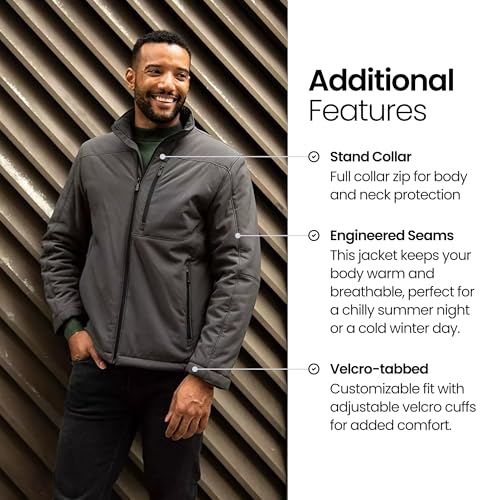 Weatherproof Men's Softshell Jacket for Men, Wind & Water Resistant, Breathable Midweight Outdoor Coat, Lightweight Windbreaker for Spring, Fall & Winter - Black, XX-Large - Image 5