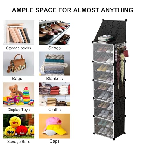 Bigkart Detachable Shoe Rack for Home| Easy to Assemble, Space Saving, Stackable Cubes Design Shoe Cabinet - Image 3