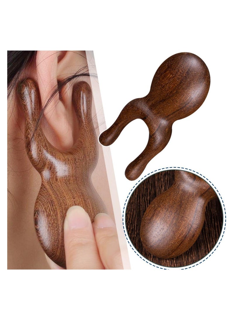 KASTWAVE Wooden Face Massage Stick, Scalp Massager Guasha Board Head Face, Handheld Body Massage Combs Tools, Pain Relief Deep Tissue, Lightweight Ergonomic Massager for Ear, Nose and Eye  - Image 4