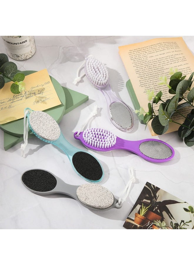Sieral 4 Pieces 4 In 1 Pumice Stone For Feet Foot File Callus Remover Pedicure Tool Foot Scrubber Brush For Pedicure Pumice Functional Foot Scrubber Pedicure Foot File For Women Men Dry And Wet Foot Care  - Image 5