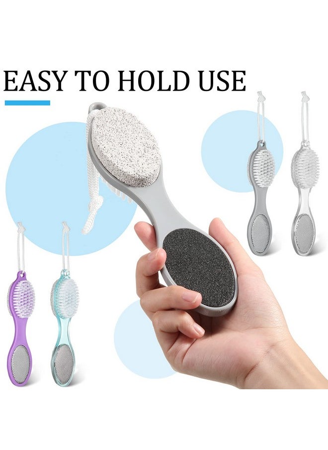Sieral 4 Pieces 4 In 1 Pumice Stone For Feet Foot File Callus Remover Pedicure Tool Foot Scrubber Brush For Pedicure Pumice Functional Foot Scrubber Pedicure Foot File For Women Men Dry And Wet Foot Care  - Image 2