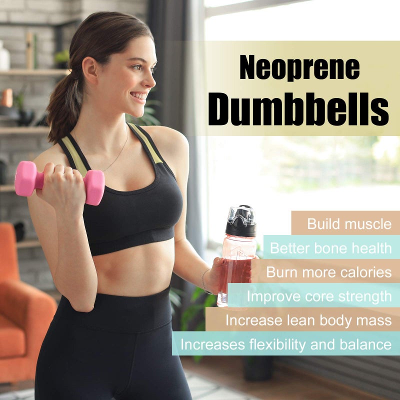 Lionscool Neoprene Coated Dumbbell Weights (Aqua 4Lb Pair) - Image 2