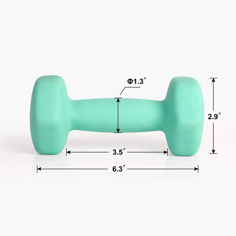 Lionscool Neoprene Coated Dumbbell Weights (Aqua 4Lb Pair) - Image 4