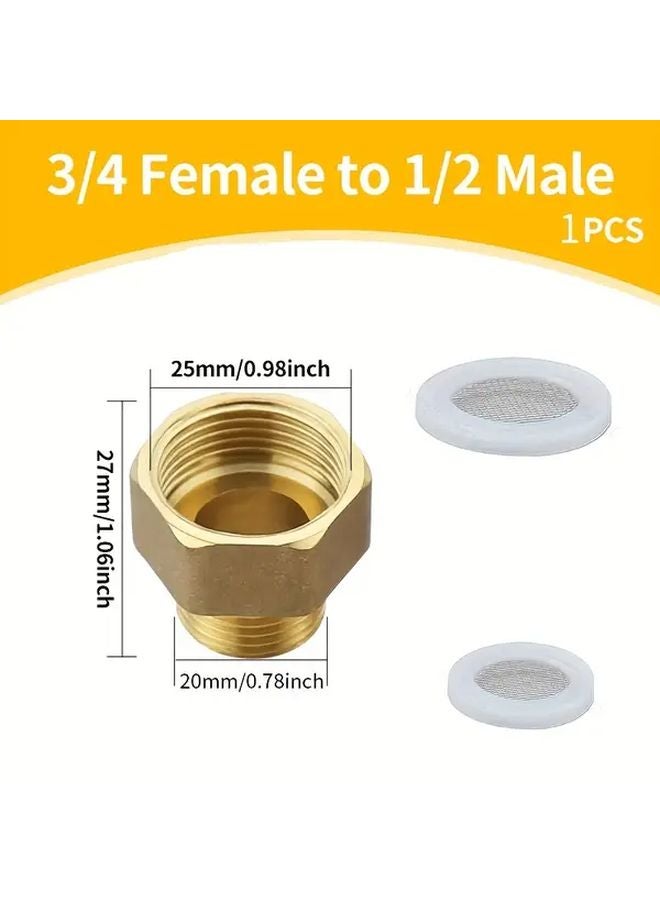 مقبس أنبوب نحاسي 1/2 أنثى إلى 3/8 ذكر محول سداسي الخيوط - Image 4