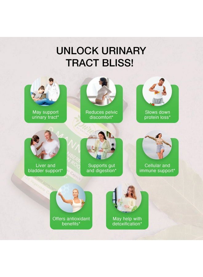 Pure By Nature D-Mannose with Cranberry and Dandelion Root, 120 Count - Image 4