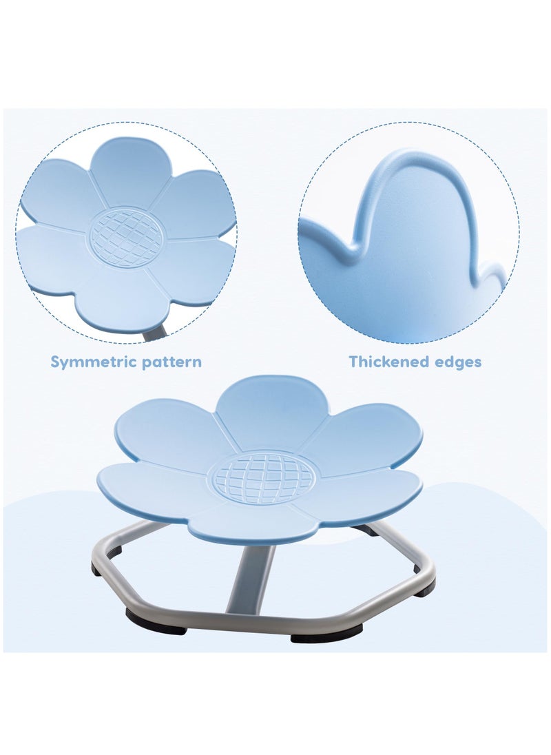 Kids Sensory Swivel Chair, Autism Kids Swivel Chair with Non-Slip Design, Training Body Coordination, Flower Shape Wobble Chair, No Assembly, Blue