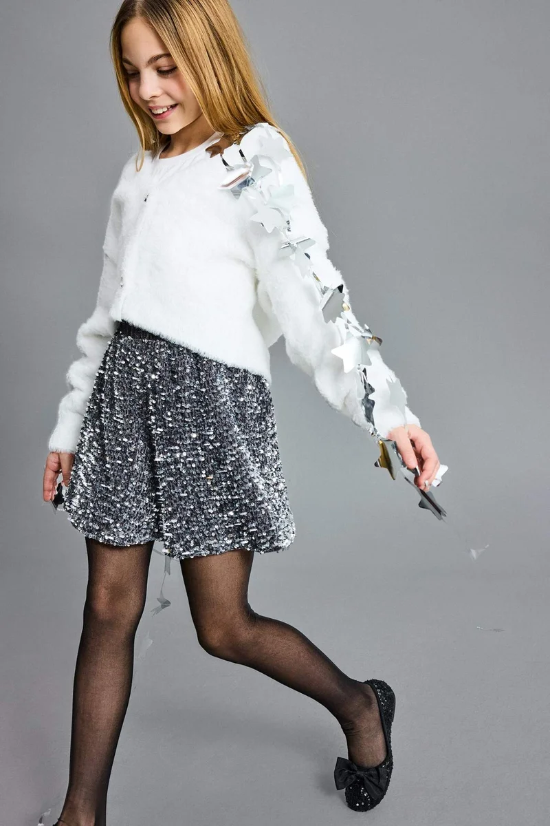 ديفاكتو Girl A Cut Sequin Skirt