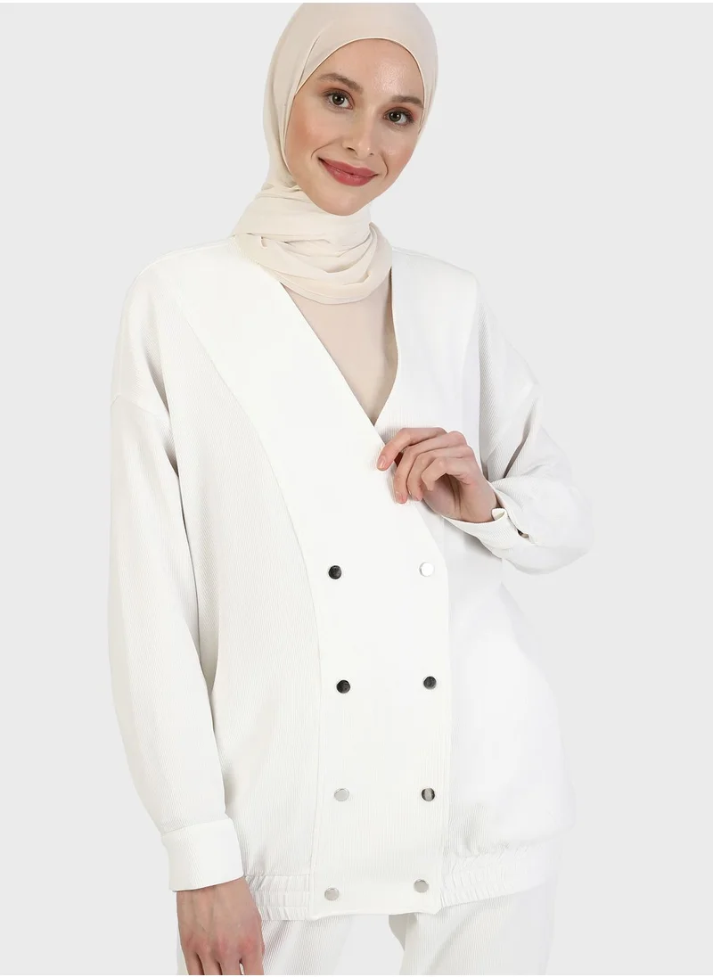 Refka by modanisa Double Breasted Jacket