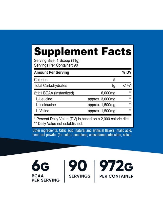 Nutricost BCAA Powder 2:1:1 (Raspberry Lemonade, 90 Servings) - Image 2