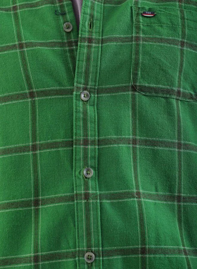 شركة المرآب الهندية Men Slim Fit Checkered Full Sleeves Cutaway Collar Casual Shirt