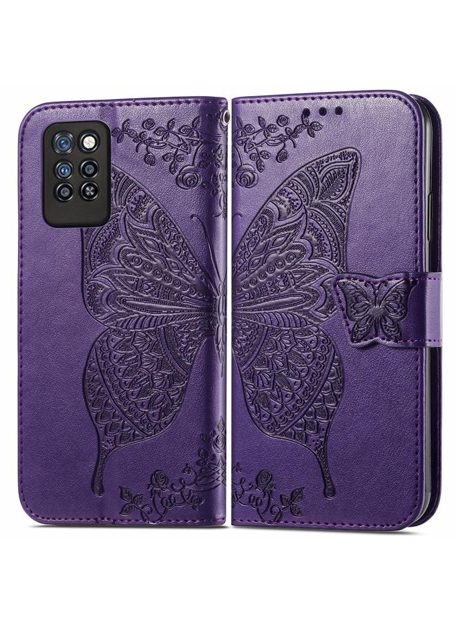 S-TOP Case For Infinix Note 10 Pro Butterfly Love Flower Embossed Horizontal Flip Leather Case with Holder & Card Slots & Wallet & Lanyard - Image 2