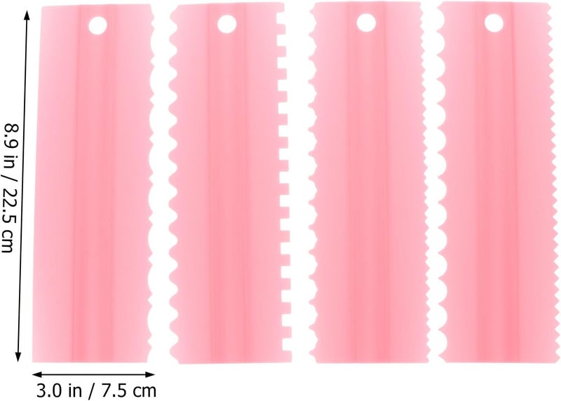 GALPADA 5pcs Baking Cream Spreader and Buttercream Scraper Set, Food-grade Silicone, Portable Cake Decorating Tools for DIY Baking and Frosting Smoothing in Pink - Image 2
